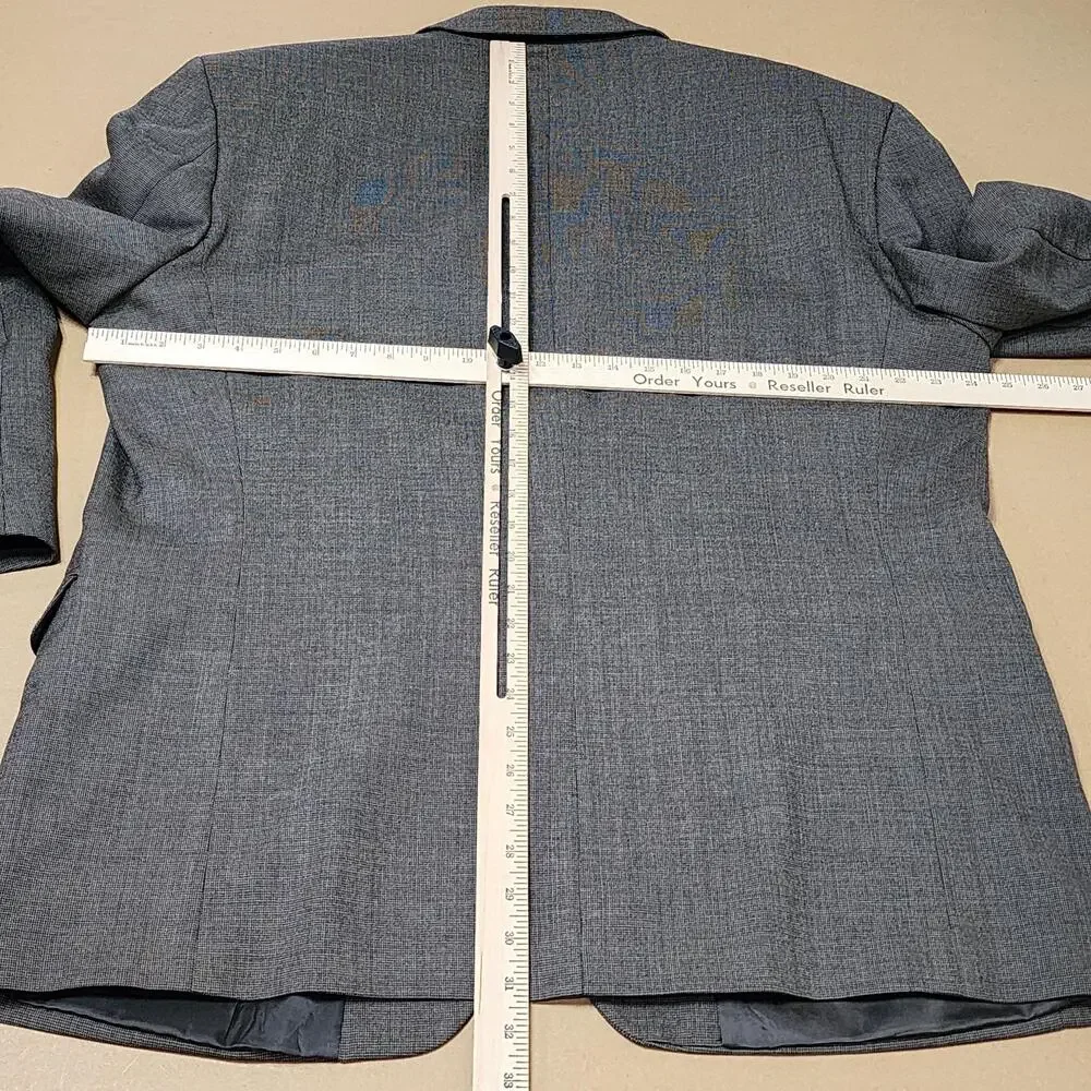 Jones New York Sport Coat Mens 46 Brown Wool Check Tweed Two Button Blazer